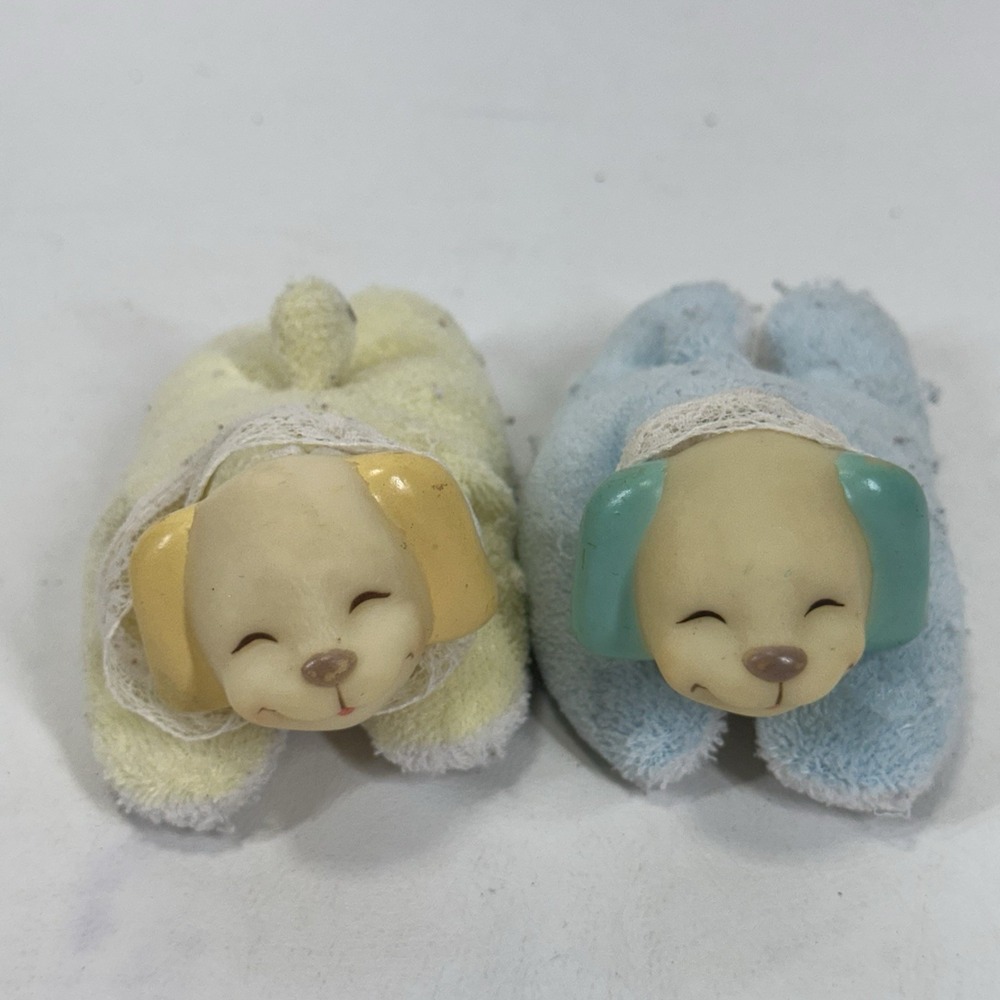 Vintage Dan Dee Puppy Surprise replacement puppy Lot Of 2 Yellow Blue